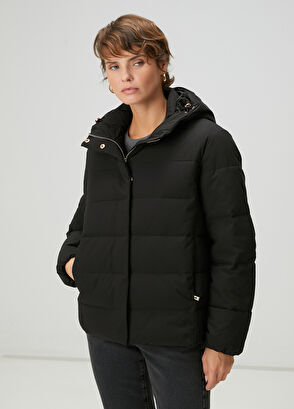 Beymen Club Siyah Kapüşonlu Basic Mont - 4