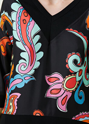 Beymen Club Siyah Şal Desenli İpek Kazak - 5