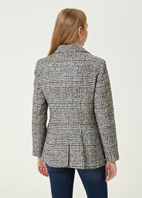 Beymen Club Gri Taba Ekose Desenli Blazer - 6