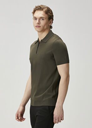 Beymen Club Koyu Haki Polo Yaka Kısa Kollu Triko - 4