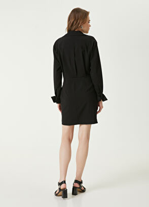 Beymen Club Black Mini Wrapover Shirt Dress - 7