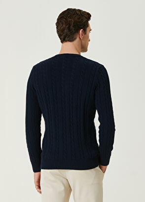 Beymen Club Navy Blue Hair Braid Textured Sweater - 5