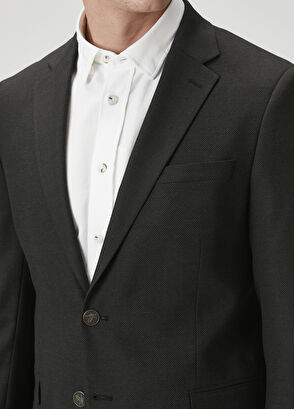 Anthracite Eyelet Textured Blazer Beymen Club Anthracite Eyelet Textured Blazer - 6