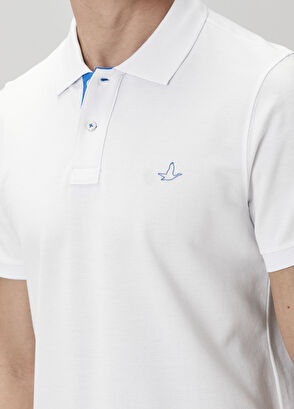 Beymen Club Comfort Fit White Under-Neck Print Polo T-shirt - 6