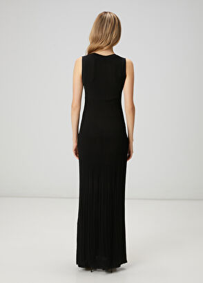 Beymen Club Black Amorphous Button-Down Maxi Knit Dress - 5