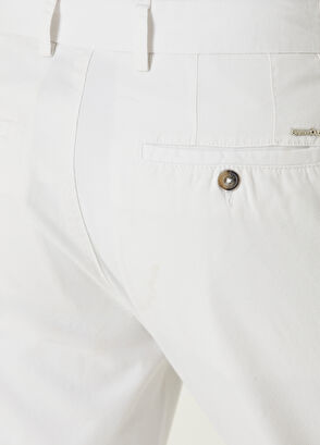 Beymen Club Slim Fit Beyaz Twill Pantolon - 5