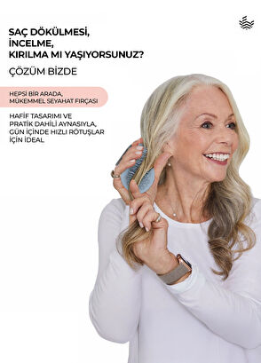 Manta Hair Mirror Blue White Gold Hair Brush - 5
