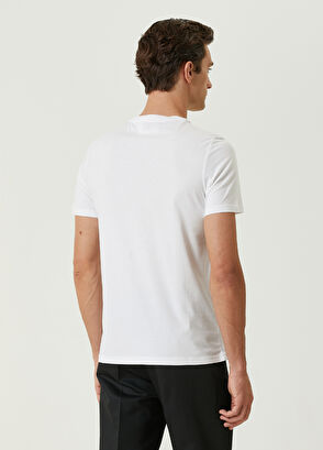Beymen Club Beyaz Çift Kaz Nakışlı T-shirt - 6