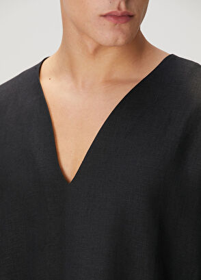 Sertaç Tasdelen Black Long Sleeve Linen T-Shirt - 5