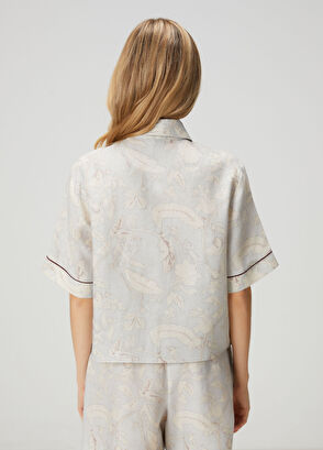 Beymen Club Mavi Şal Desenli Keten Gömlek - 5