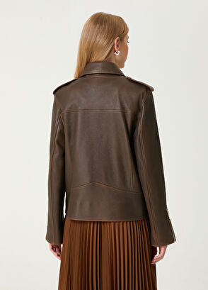 Beymen Club Kahverengi Trucker Deri Ceket - 9