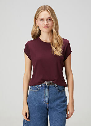 Beymen Club Mürdüm Basic T-shirt - 4