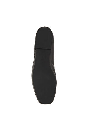 Beymen Club Black Logo Accessories Leather Ballet Flats - 10