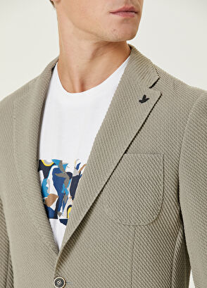 Beymen Club Yeşil Diyagonal İri Dokulu Örme Ceket - 6