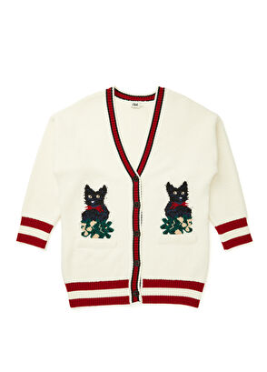 Beymen Club Ekru V Yaka Köpek Jakarlı Yün Hırka - 6