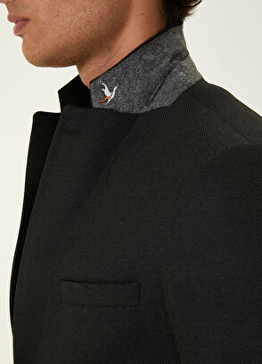 Beymen Club Anthracite Eyelet Textured Blazer - 6