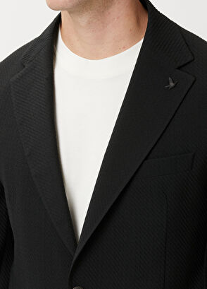 Beymen Club Black Large Diagonal Textured Jacket - 6