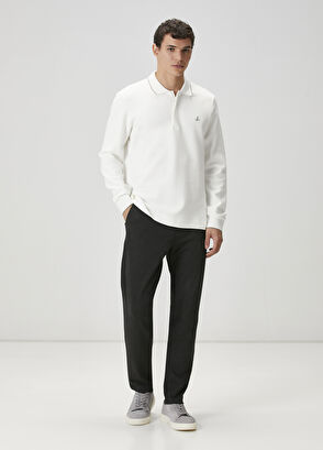 Beymen Club Comfort Fit Kırık Beyaz Polo Sweatshirt - 3