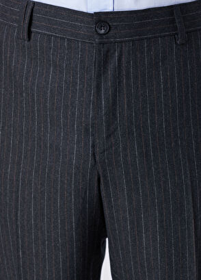Beymen Club Anthracite Stripe Patterned Wool Pants - 5
