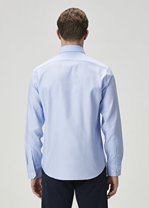 Beymen Club Comfort Fit Blue Non-Iron Shirt - 5