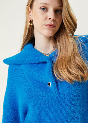 Beymen Club Mavi Tüylü Kazak - 4