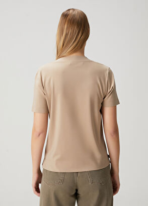 Beymen Club Beige V-Neck T-Shirt - 5