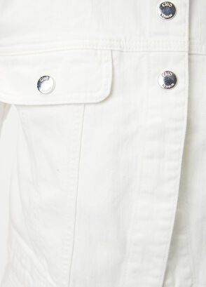 Beymen Club Off-White Bead Embroidery Denim Jacket - 5