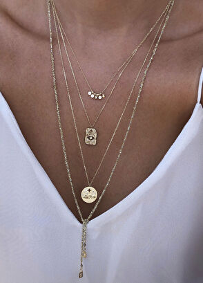 Ginza Design Jewelry Magic Sky Pırlanta Taşlı 14 Ayar Altın Kadın Kolye - 4