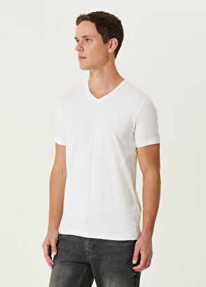 Beymen Club Beyaz V Yaka T-shirt - 4