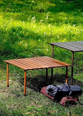 Bag The Joy Wooden Brown Foldable Camping Table - 5