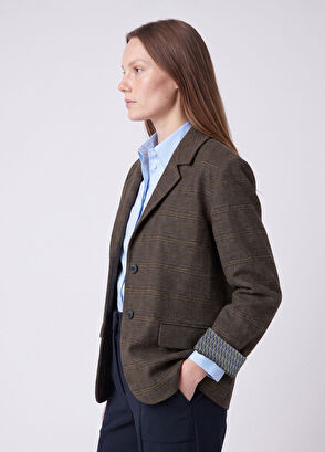 Beymen Club Kahverengi Ekose Desenli Blazer - 3