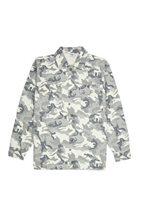 Beymen Club Haki Kamuflaj Desenli Oversized Denim Ceket - 8