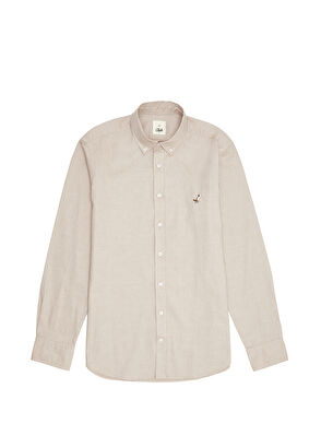 Beymen Club Slim Fit Beige Oxford Shirt - 8