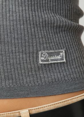 Dsquared2 Grey Ribbed Wool Tank Top - 6