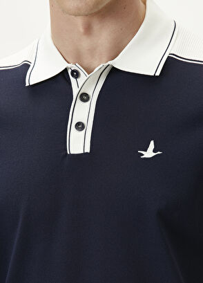 Beymen Club Navy Blue White Back Short Sleeve Polo Sweater - 6