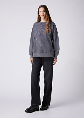 Beymen Club Anthracite Stone Printed Sweatshirt - 5