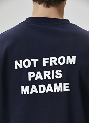 Drôle De Monsieur Lacivert Logo Baskılı T-shirt - 6