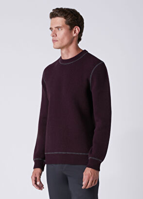 Beymen Club Plum Double-Sided Wool Sweater - 5
