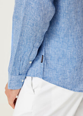 Michael Kors Mavi Keten Gömlek - 6