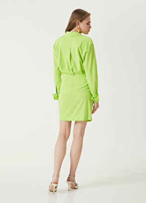 Beymen Club Neon Sarı Mini Anvelop Gömlek Elbise - 7
