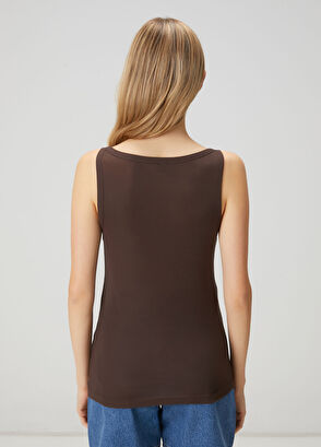 Beymen Club Kahverengi İnce Ribanalı Atlet - 5