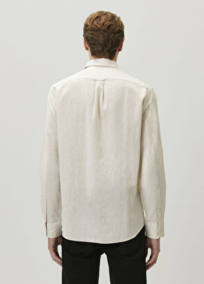 Beymen Club Comfort Fit Beige Linen Shirt - 5