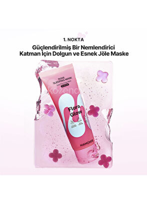 Mamonde Flora Glow Rose Sleeping Mask Pürüzsüzlük Koruyucu ve Parlatıcı Jel Uyku Maskesi 80 ml - 8
