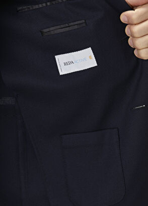 Lacivert Yün Blazer - Görsel 10