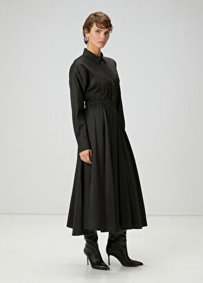 Beymen Club Siyah Midi Elbise - 4