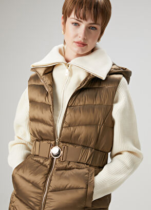 Beymen Club Kahverengi Kapüşonlu Puffer Yelek - 4