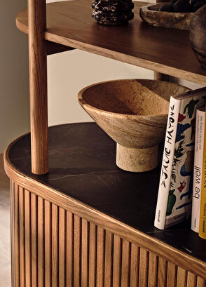 Latanwood Lawrance Wooden Buffet & Bookshelf - 6