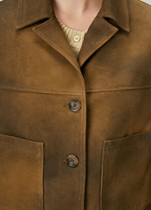 Beymen Club Dark Green Leather Jacket - 6