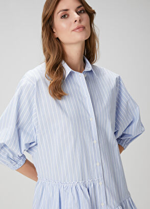 Beymen Club Mavi Çizgili Mini Elbise - 3