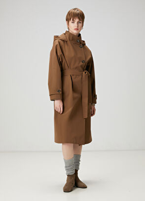 Beymen Club Kahverengi Kapüşonlu Pardösü - 3